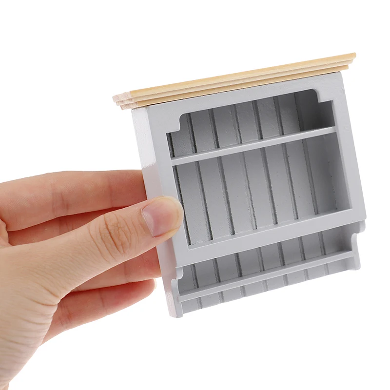 

1PC Dollhouse Miniature Wood Display Cupboard Cabinet Shelf Showcase Model For Dollhouse Decoration