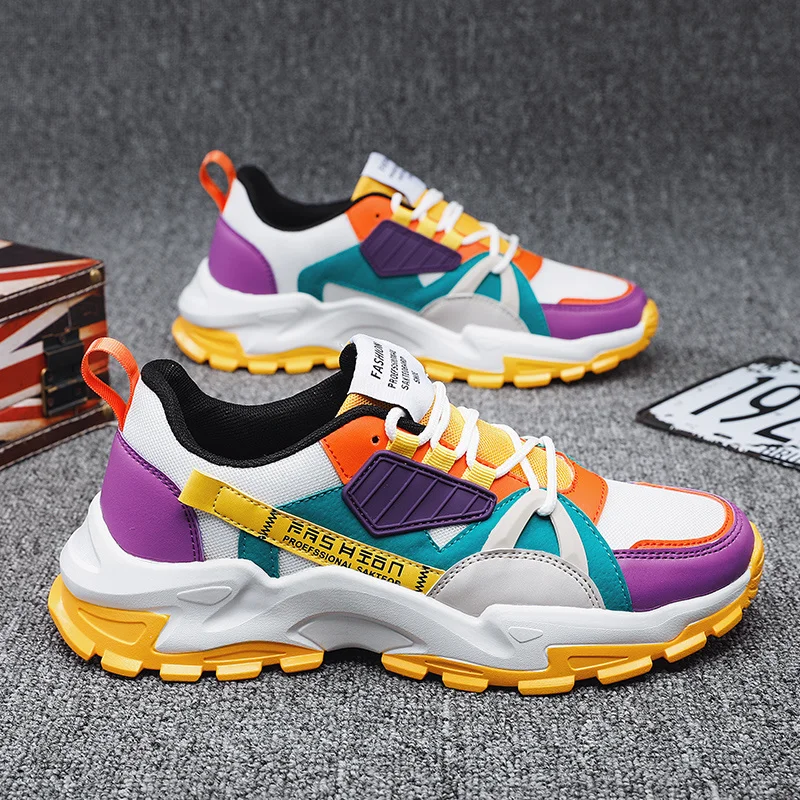 SALUDAS Men Running Shoes Youth Trend Sport Shoes Outdoor Chunky Casual Cultural Walking Athletic Shoes Male Breathable ​Sneaker