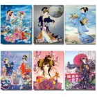 5D алмазная вышивка Аниме кимоно женщина алмазная живопись картина Японская женщина мозаика картина вышивка крестиком украшение для дома