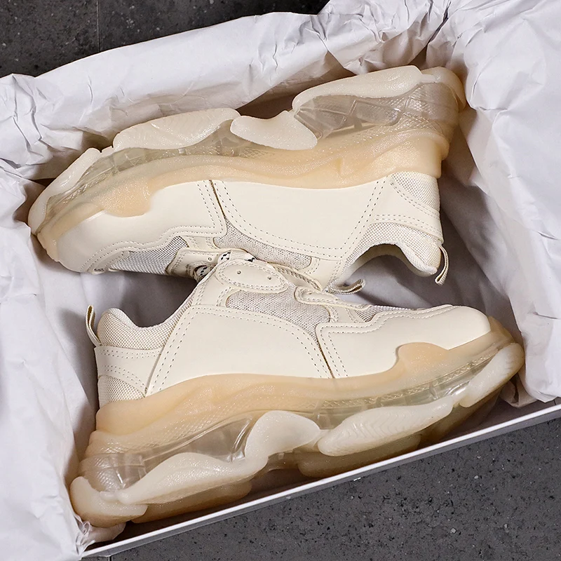 

Wohdhe Brand Luxury Platform Comfort Women Sneakers Athletic Training Sport For Women Breathable Air Cushion White Running Shoes