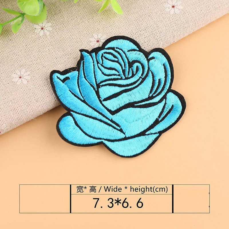 Нашивка с цветочной вышивкой в виде Розы термотрансферные нашивки для