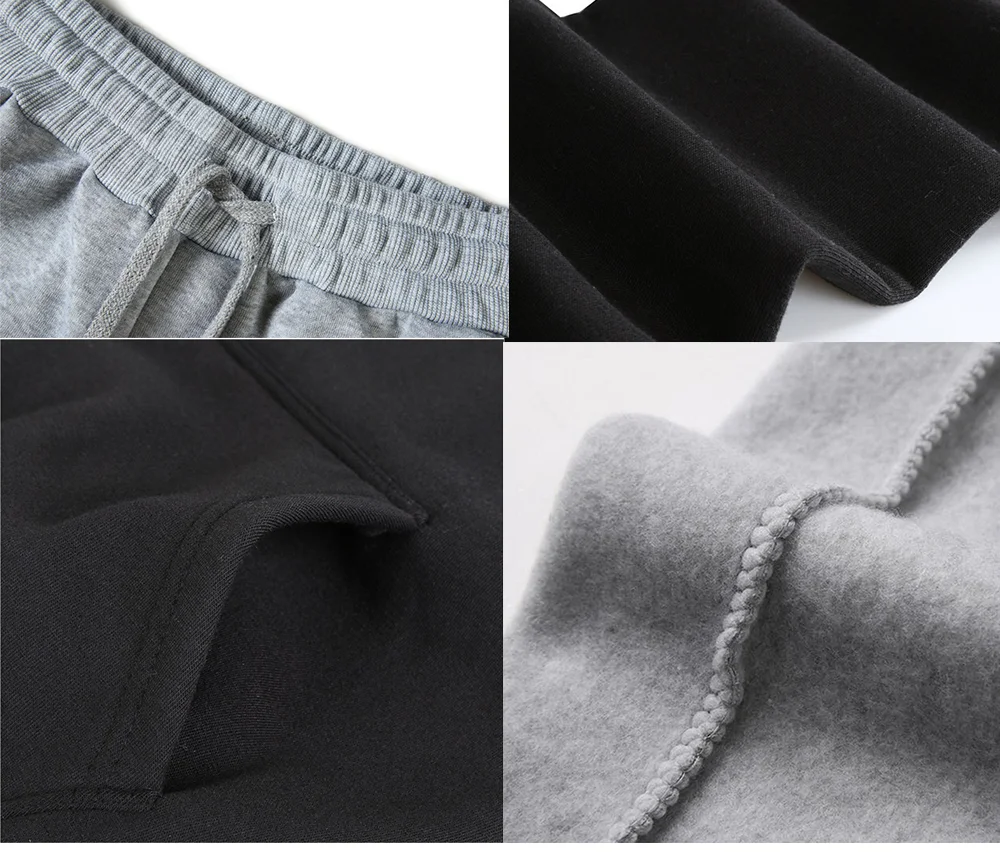 

Brand fashion sportswear warm men's sports patchwork suit hooded sweater sweat shirt fitness pants exercise running clothes