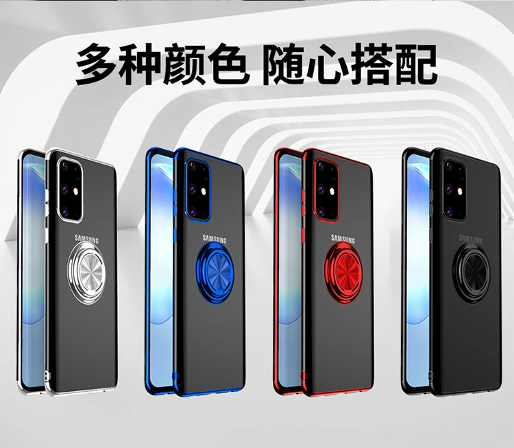 

Luxury Ring Holder Phone Case for Samsung Galaxy S20 S21 Ultra S10 S9 S8 Plus Note 20 10 9 8 A71 A51 A21S Clear Plating Cover