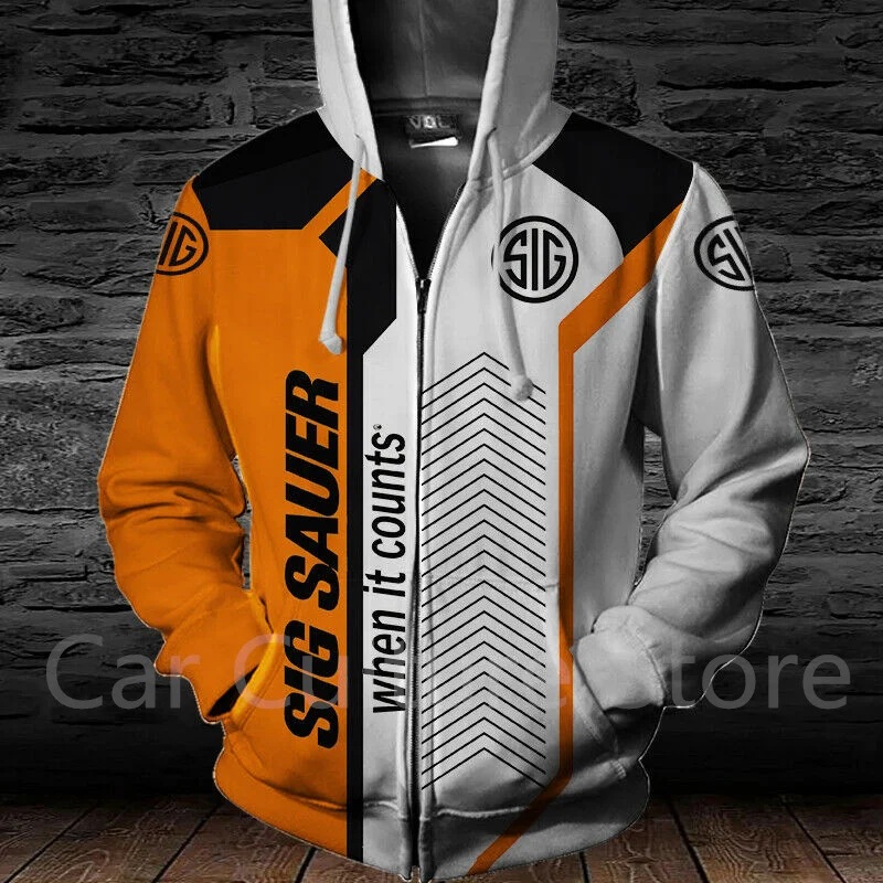 

SIG Sauer Men's Hoodie Harajuku Streetwear High Quality Top Pullover Oversized Coat Sportswear 3D Printing Hooded Sweatshirt