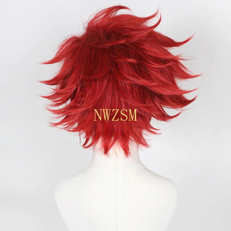 

Anime SK8 the Infinity Reki Cosplay Wig Red Hair Men Short Curly Headwear Halloween Carnival Party Props