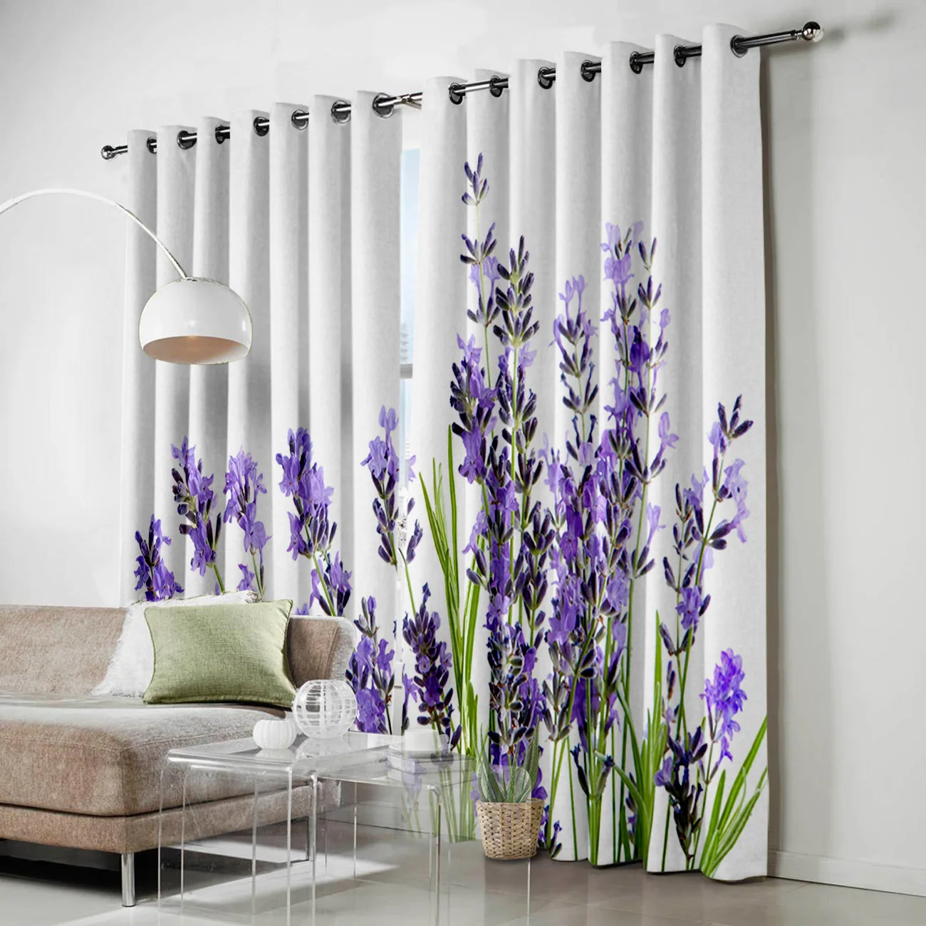 Занавески с цветочным принтом лаванды шторы белым для гостиной спальни детской