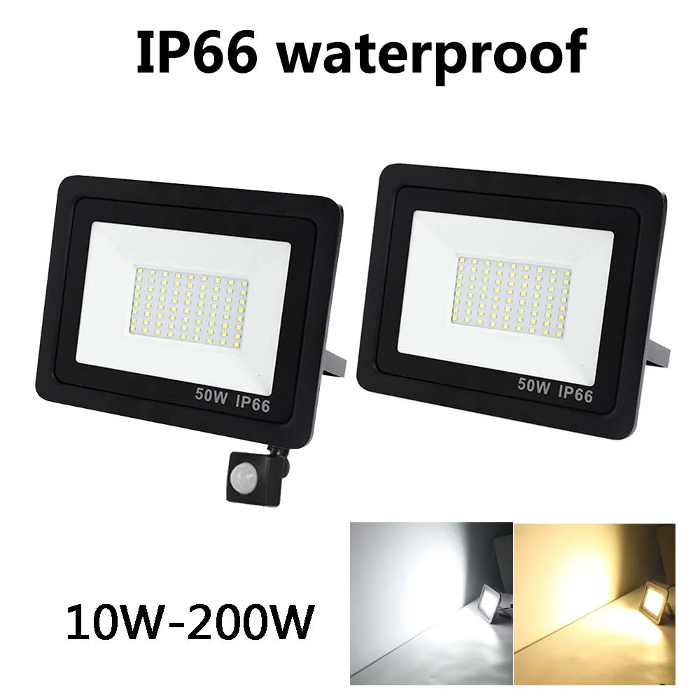

LED Floodlight 220V Waterproof PIR Motion Sensor LED Spotlight 10W 20W 30W 50W 100W 200W Led Reflector Wall Lamp Flood Light