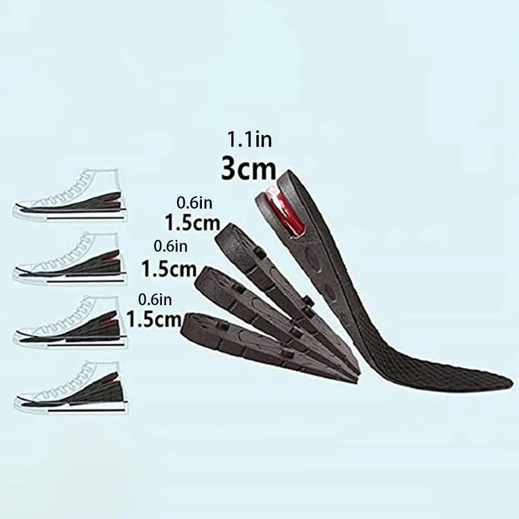 

1 pair Inner Heightening Insole Sports Shock Absorption Invisible Air Cushion Heightening Pad With Three Layers And Four Layers