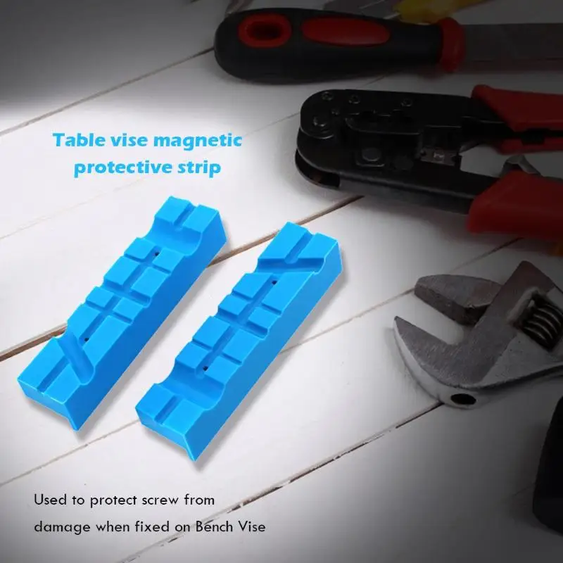2pcs/set Magnetic Vise Rubber Protector Jaw Soft Protective Jaws Face Pads V-groove with Horizontal Direction on One Side | Инструменты