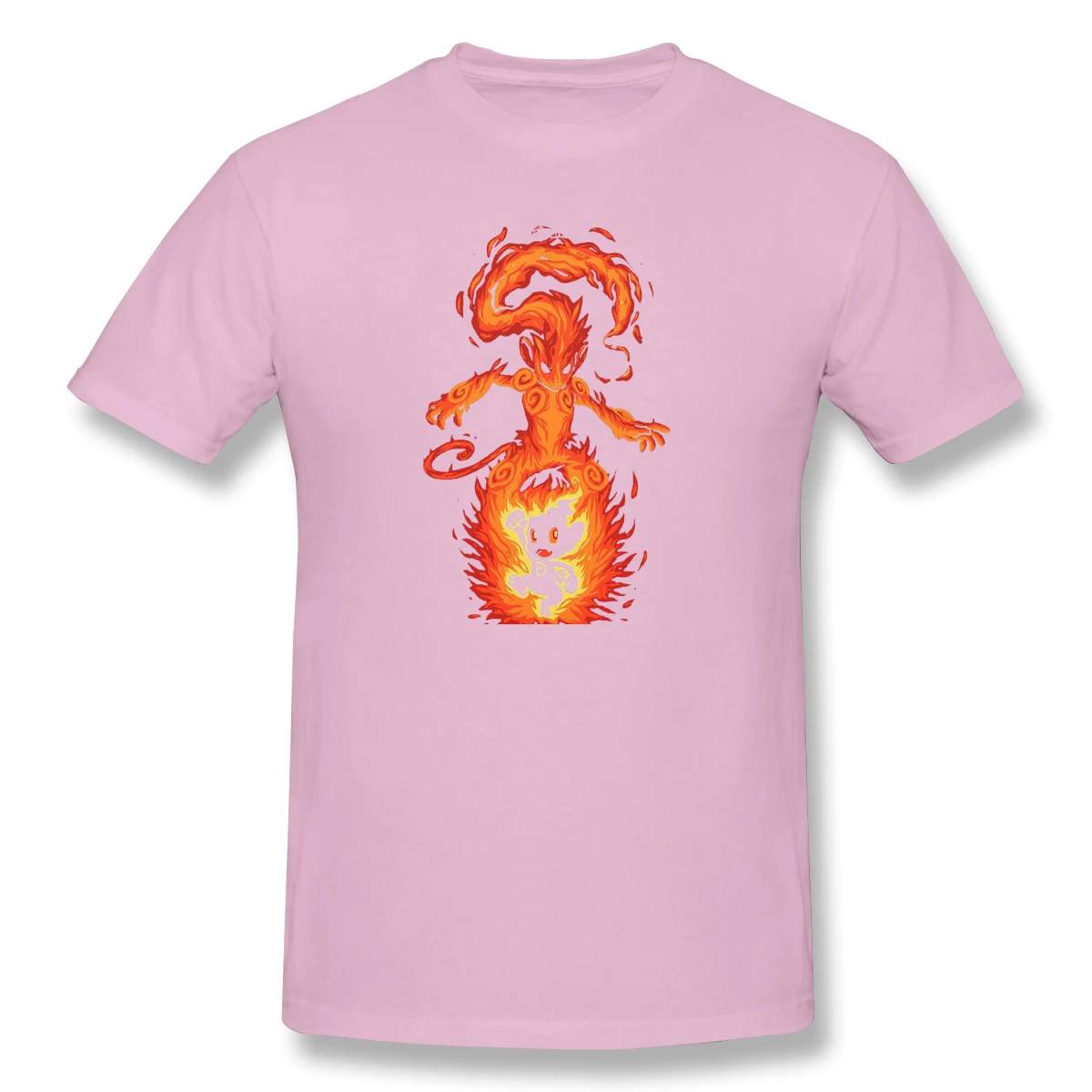 The Fire Ape Within - Chimchar And Infernape Casual T Shirt Clothes Hot Sale pokemon Tee 100% Cotton O Neck Slim Fit top | Мужская