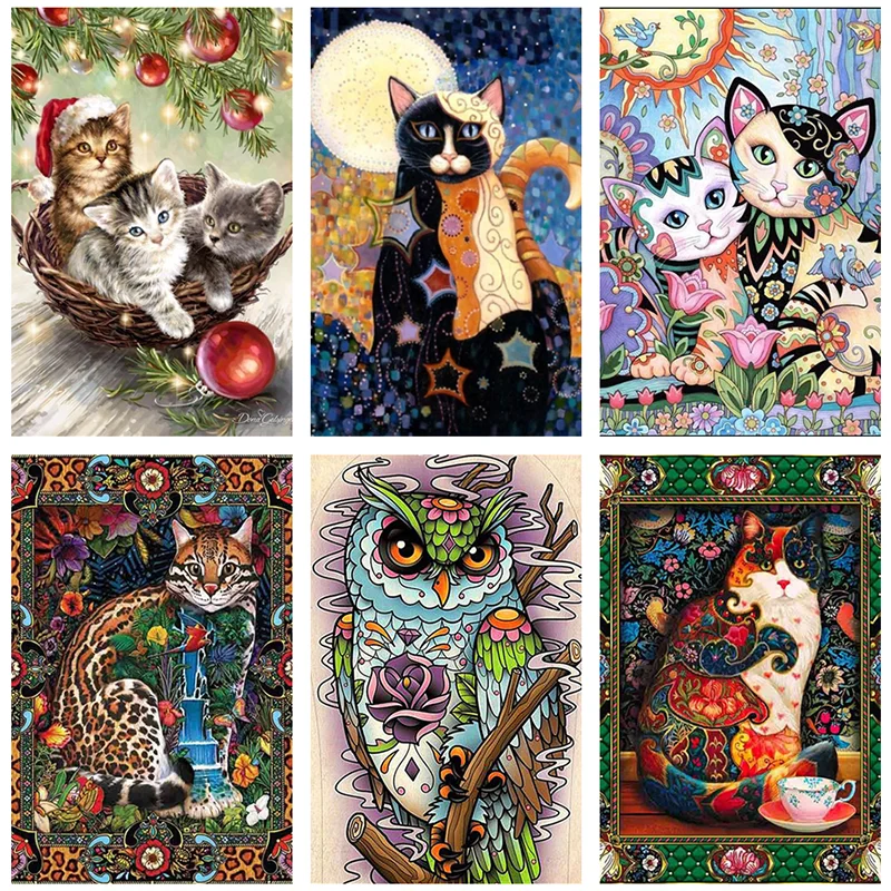

5D DIY Diamond Painting Crystal Drill Animal Picture Cat Diamond Embroidery Cross Stitch Rhinestone Mosaic Painting Home Decor