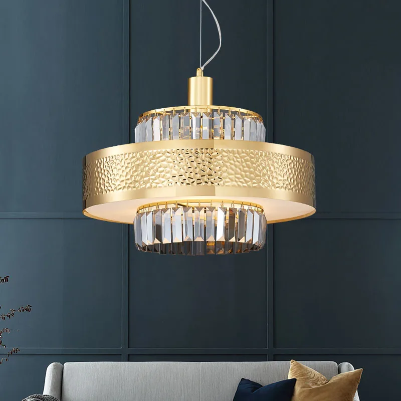 

Postmodern minimalist light luxury personality living room dining room bedroom designer villa stainless steel crystal chandelier