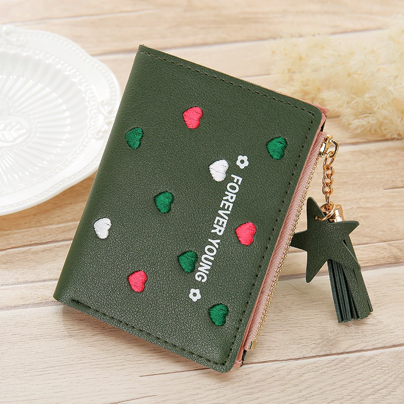 Кожаный женский кошелек 2020 маленький тонкий на молнии с кармашком для монет