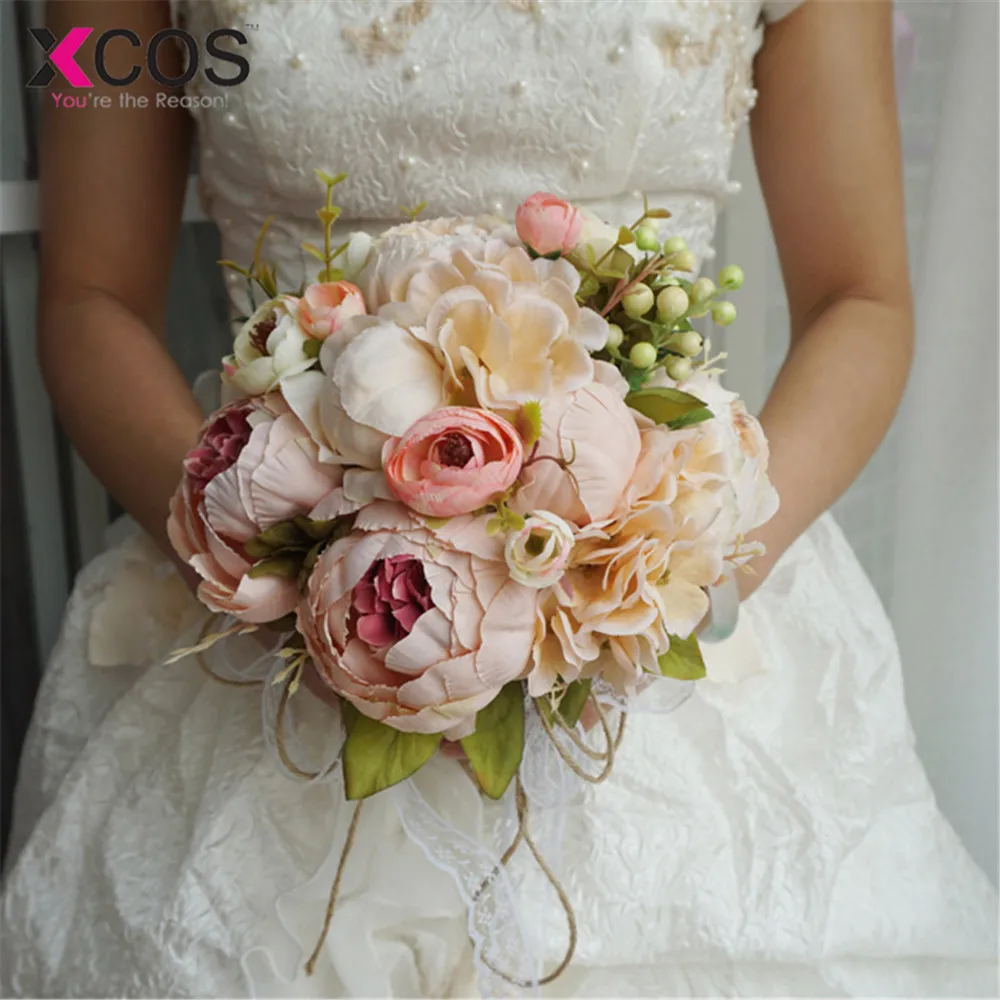 Xcos Roamtic 2019 Wedding Flowers Bridal Bouquets Artificial Silk For Decor Bohemian Bride Bouquet de Mariage | Свадьбы и торжества