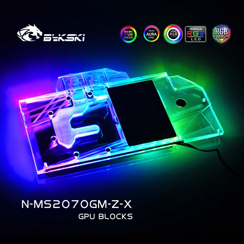 Bykski N MS2070GM Z X полноэкранная видеокарта блок водяного охлаждения для MSI RTX2070 Gaming Z/