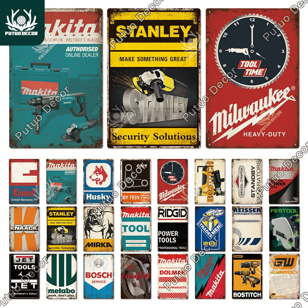 Декоративный электрический инструмент Putuo винтажный металлический знак