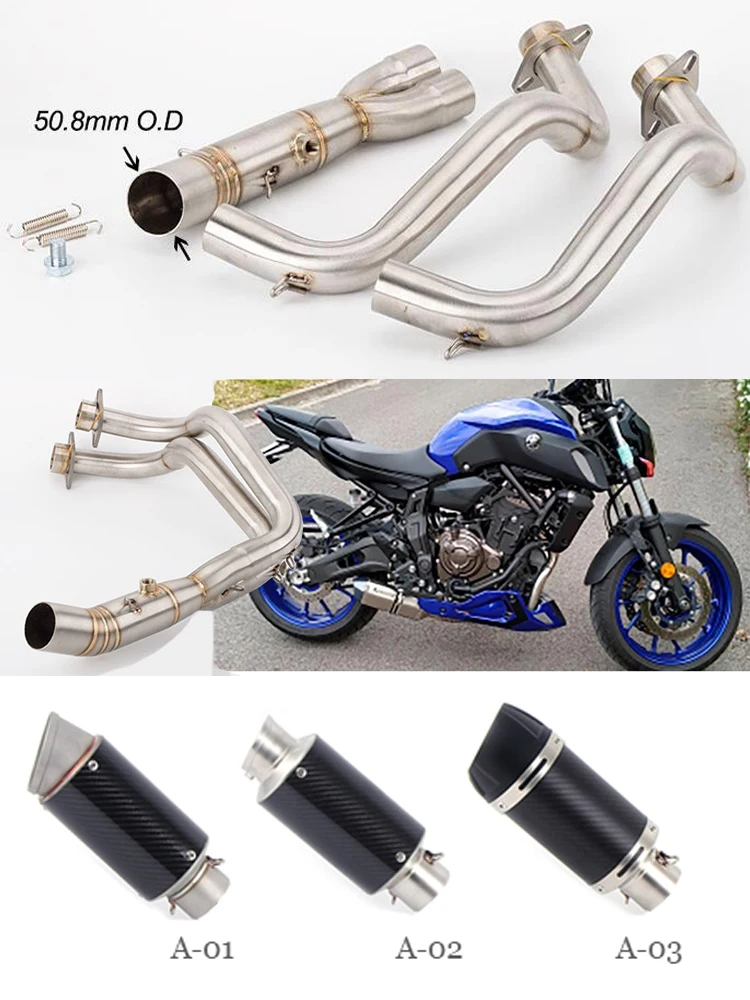 E Mark MT07 FZ07 выхлопная система мотоцикла для Yamaha MT 07 FZ Tracer 2014 2020 с глушителем XSR700 2016