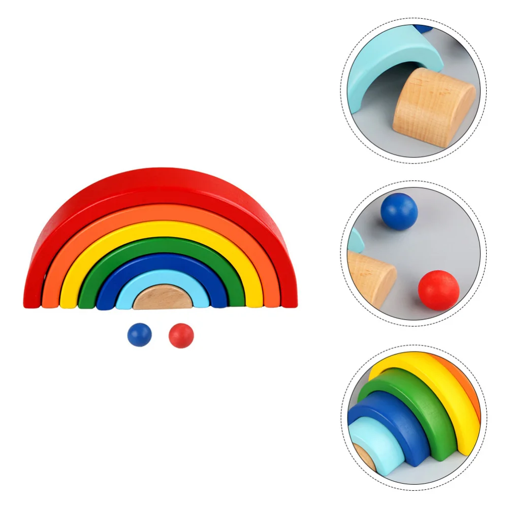 1 шт. Радуга Штабелер блоки деревянные укладки игрушка творческий укладчик