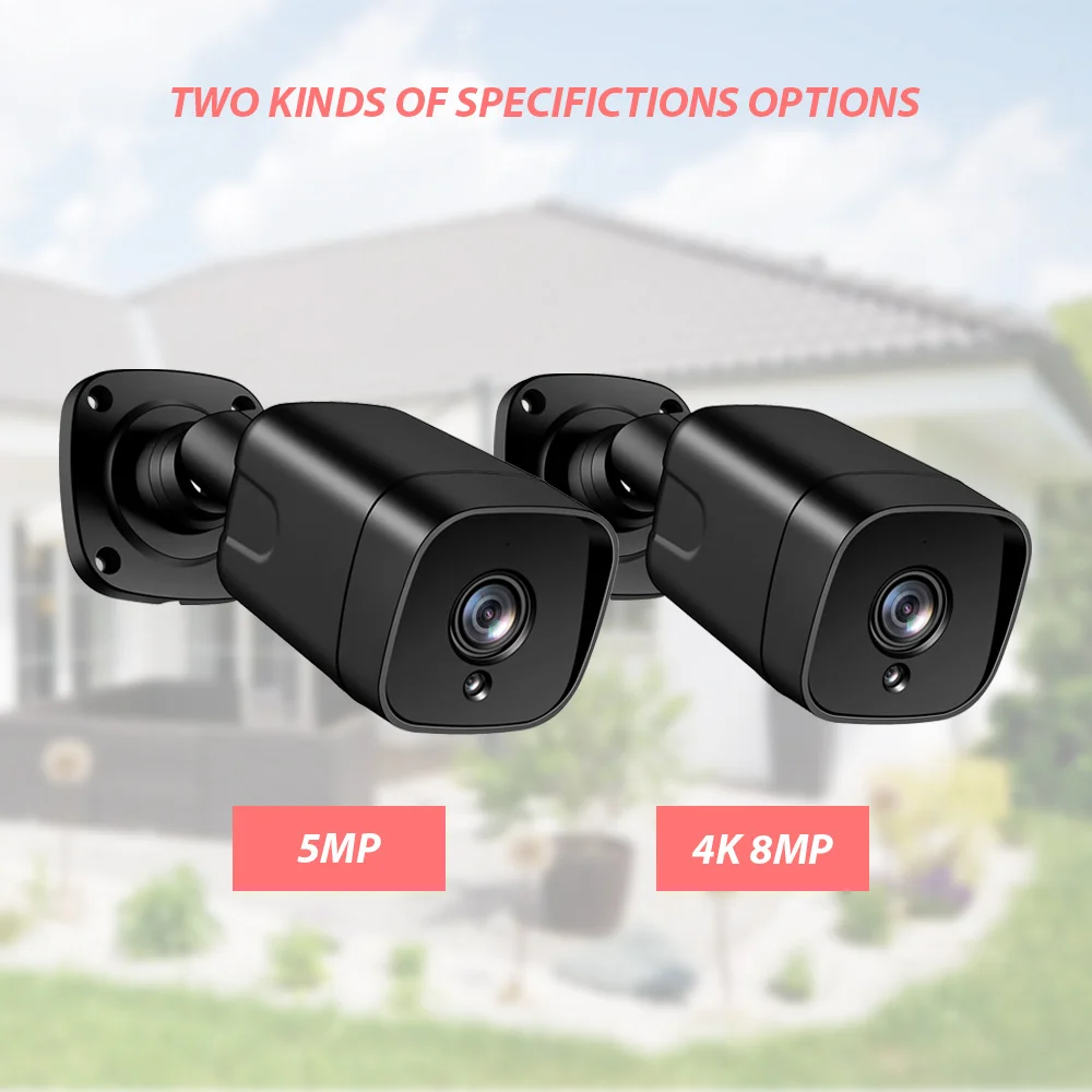 Pаспродажа 8MP 4K IP камера наружная Водонепроницаемая H.265 Пуля CCTV двухсторонняя аудио TF слот для карты 4MP POE камера видеонаблюдения