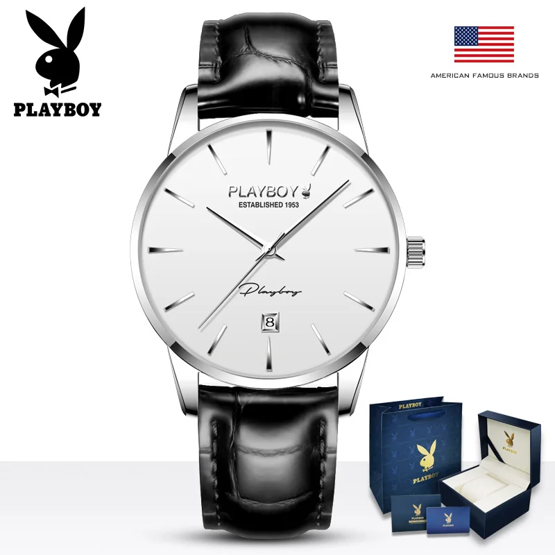 

Play boy Men Mechanical Watch Sapphire Glass Luxury Automatic Watch Men 50M Waterproof self winding Wristwatch Watch Leather