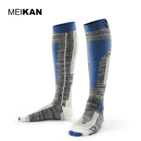meikan 1 pair sport skiing wool thicken winter snowboarding socks anti slip knee protection high ski socks for men women