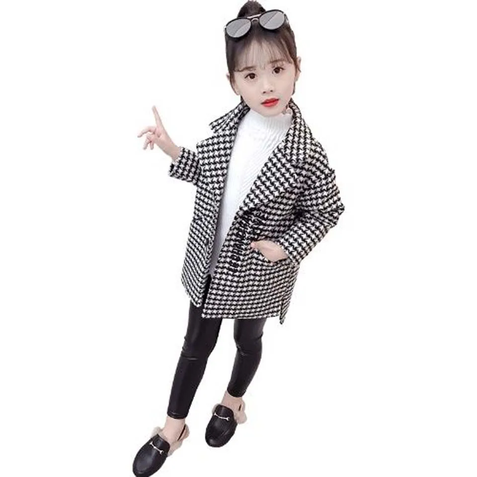 2020 детские куртки для девочек зимнее шерстяное длинное пальто