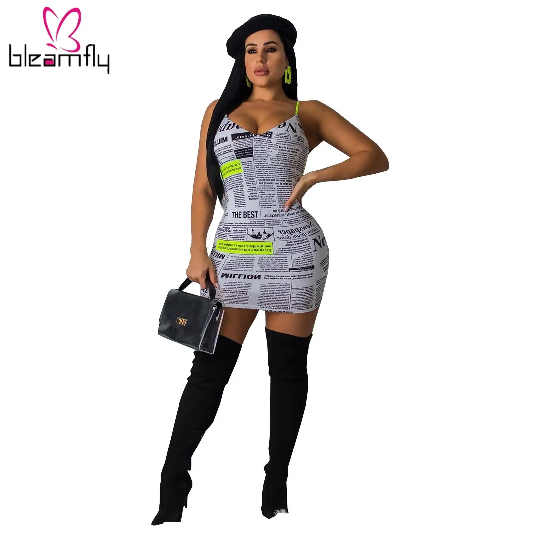 Новинка 2019 женское летнее платье с буквенным принтом винтажный принт спагетти