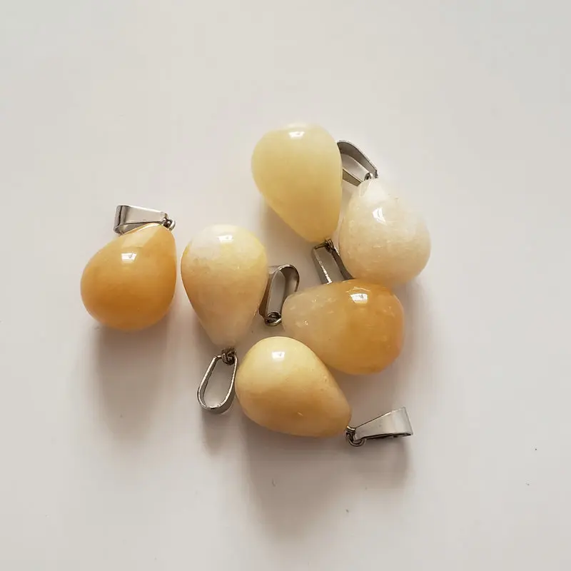 

Wholesale 50pcs/lot high quality yellow natural stones water drop shape pendants for DIY Necklaces jewelry making