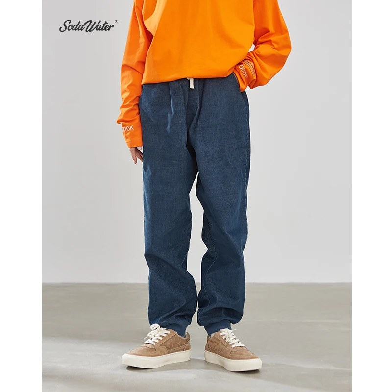 Мужские штаны-шаровары SODAWATER хлопковые вельветовые штаны с завязками на талии 93370