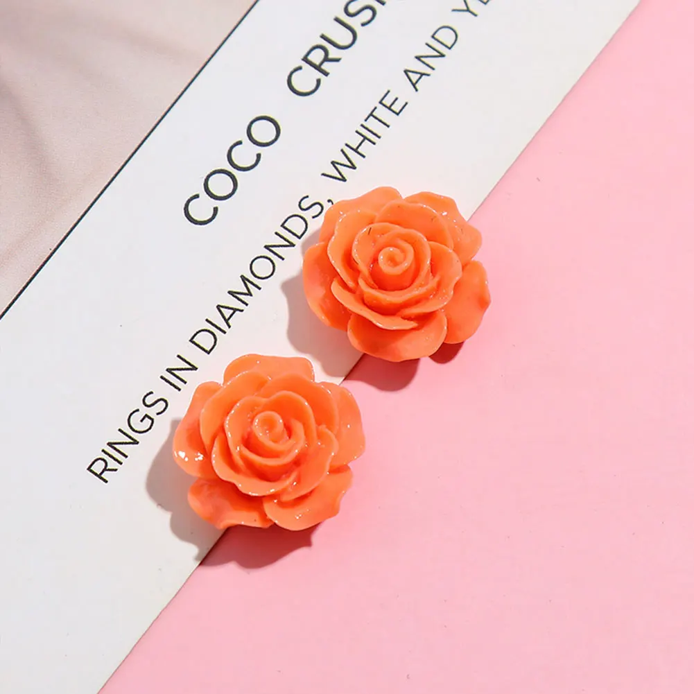 Лидер продаж модные роскошные черные и белые серьги в виде цветка розы