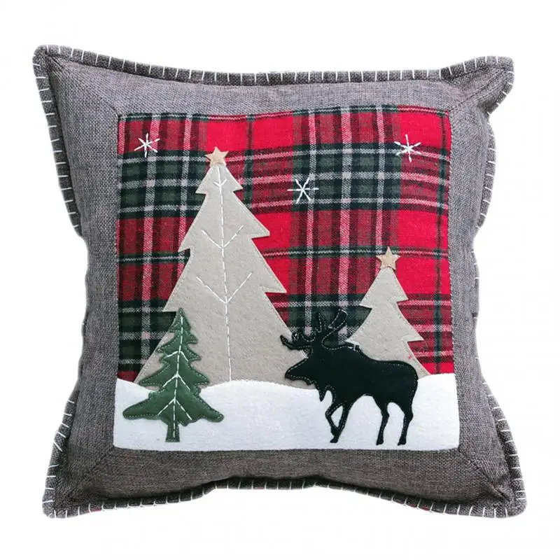 

38cm Christmas Pillowcase elk sofa cushion cover for Home New Year Home Decorations Christmas Ornaments Gift Navidad 2022