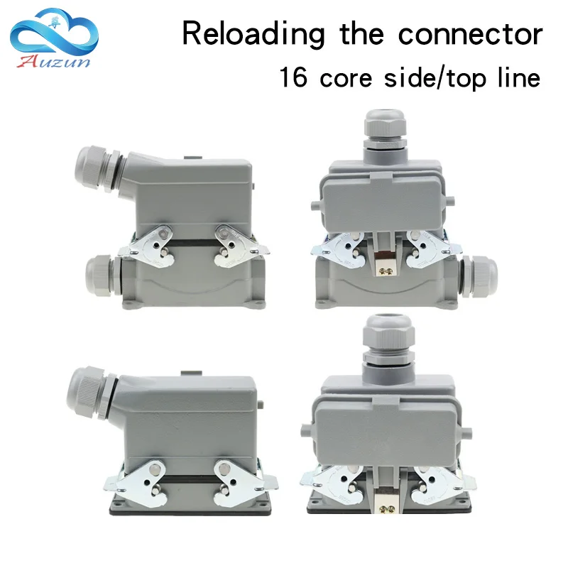 

HDC-HE-16 Heavy Duty Connector 16 Pins Industrial Waterproof Aviation Socket Plug with Protective Cover 500V 16A