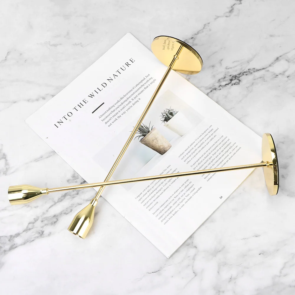 Домашний декор Изысканный подсвечник роскошный настольный металлический Модный