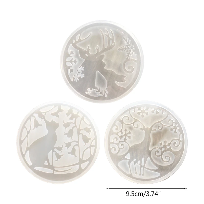 

Cat Christmas Elk Pendant Crystal Epoxy Resin Mold DIY Crafts Decorations Jewelry Making Tool Ornament Silicone Mould