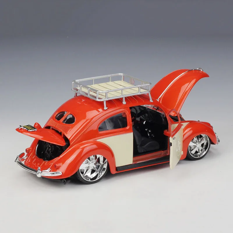 Maisto Diecast Model Car 1951 Modified Beetle 1:18 Metal Alloy High Simulation Cars With Base Boys Toys Gifts For Boy Men | Игрушки и