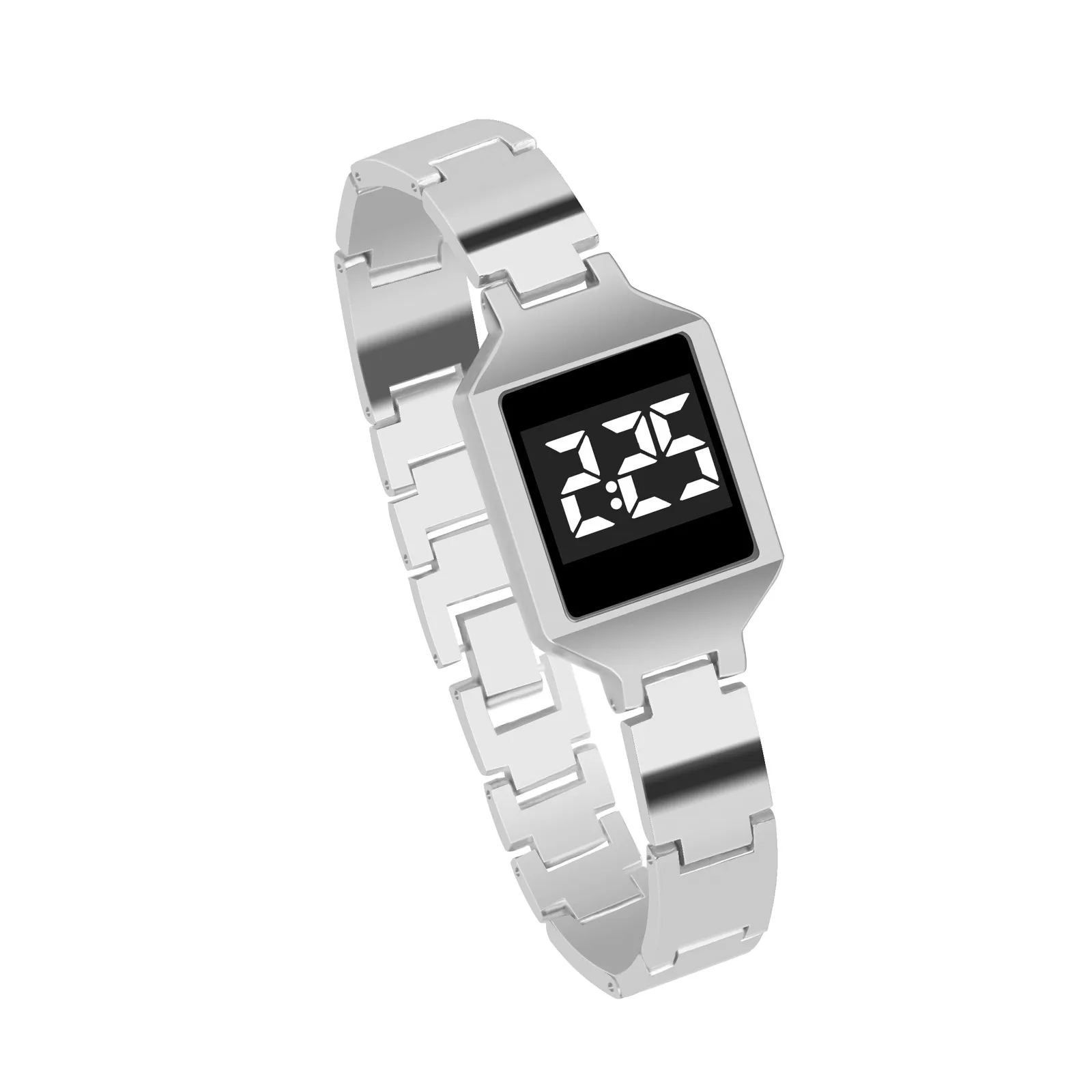 

2021 European Fashion Sleek Luxury Men Watch Alloy Digital LED Sports Bracelet Casual Couple Wrist Watch Gift Relogio Masculino