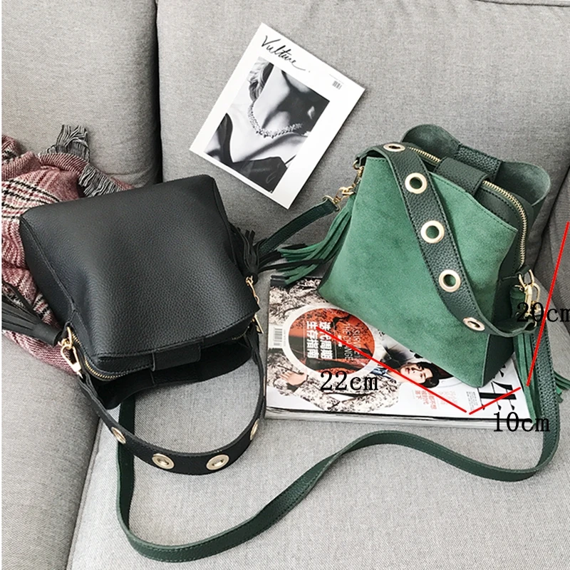 Guarder/винтажная модная женская сумка-ведро с бахромой сумка на плечо