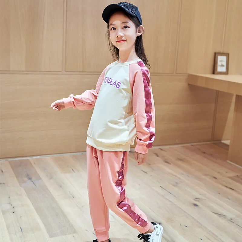 

Женский комплект одежды из 2 предметов, весенне-осенний костюм из свитера, новинка 2020, тонкая хлопковая спортивная одежда с круглым вырезом ...