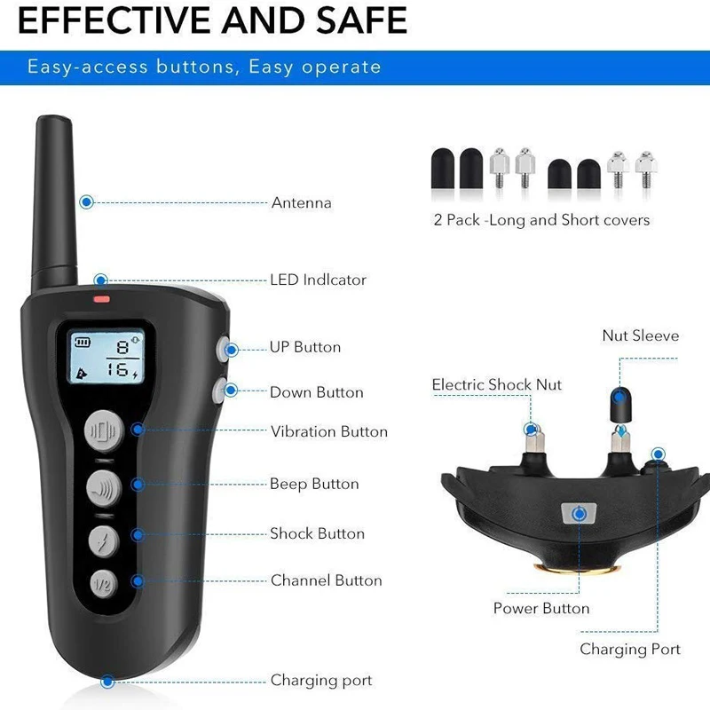 Тренировочный ошейник для собак водонепроницаемый с дистанционным управлением