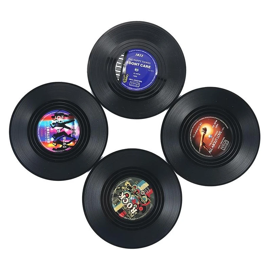 Ретро пластик рок музыка виниловая запись стол салфетки винтажная Подставка под