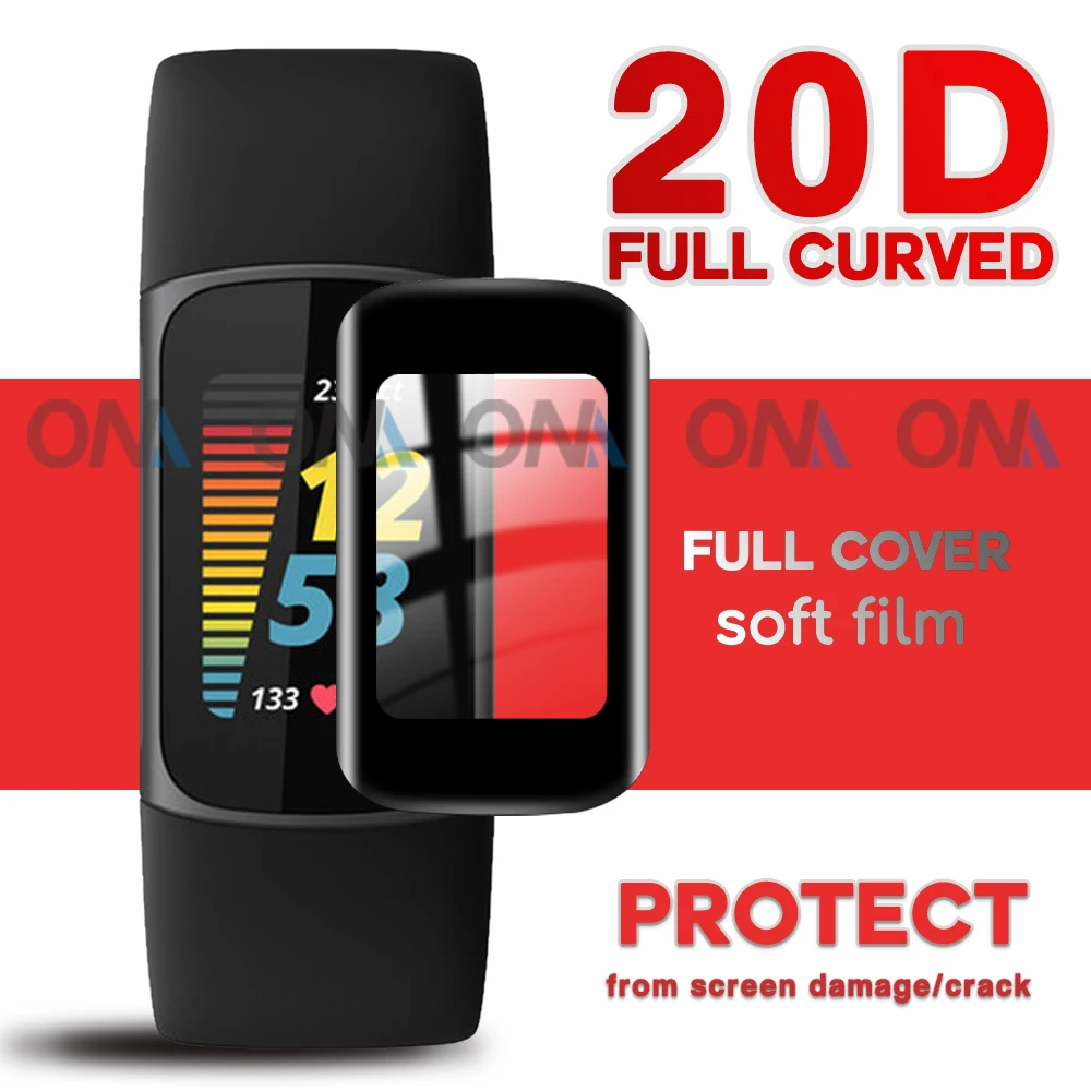 

Protective Film Cover For Fitbit Charge 5 4 3 Inspire HR Sense Versa 3 2 Luxe Watch 20D Curved Soft Screen Protector (Not Glass