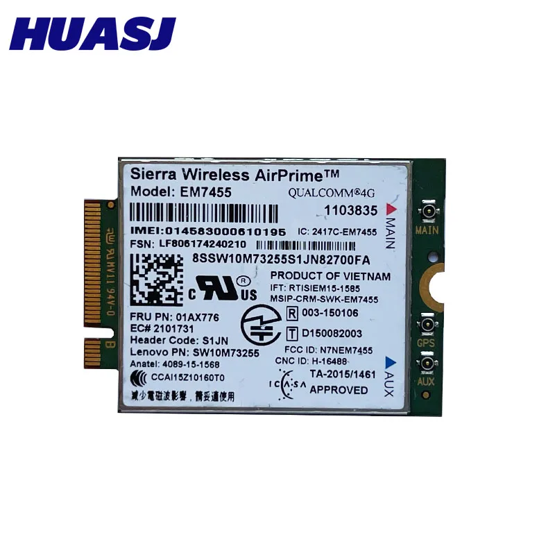 EM7455 FRU 01AX748 LTE 3G 4G Tarjeta для Thinkpad X1 carbono 5-го поколения X270 T470 T470S T470P t570 L570 L470 P51 P71 |