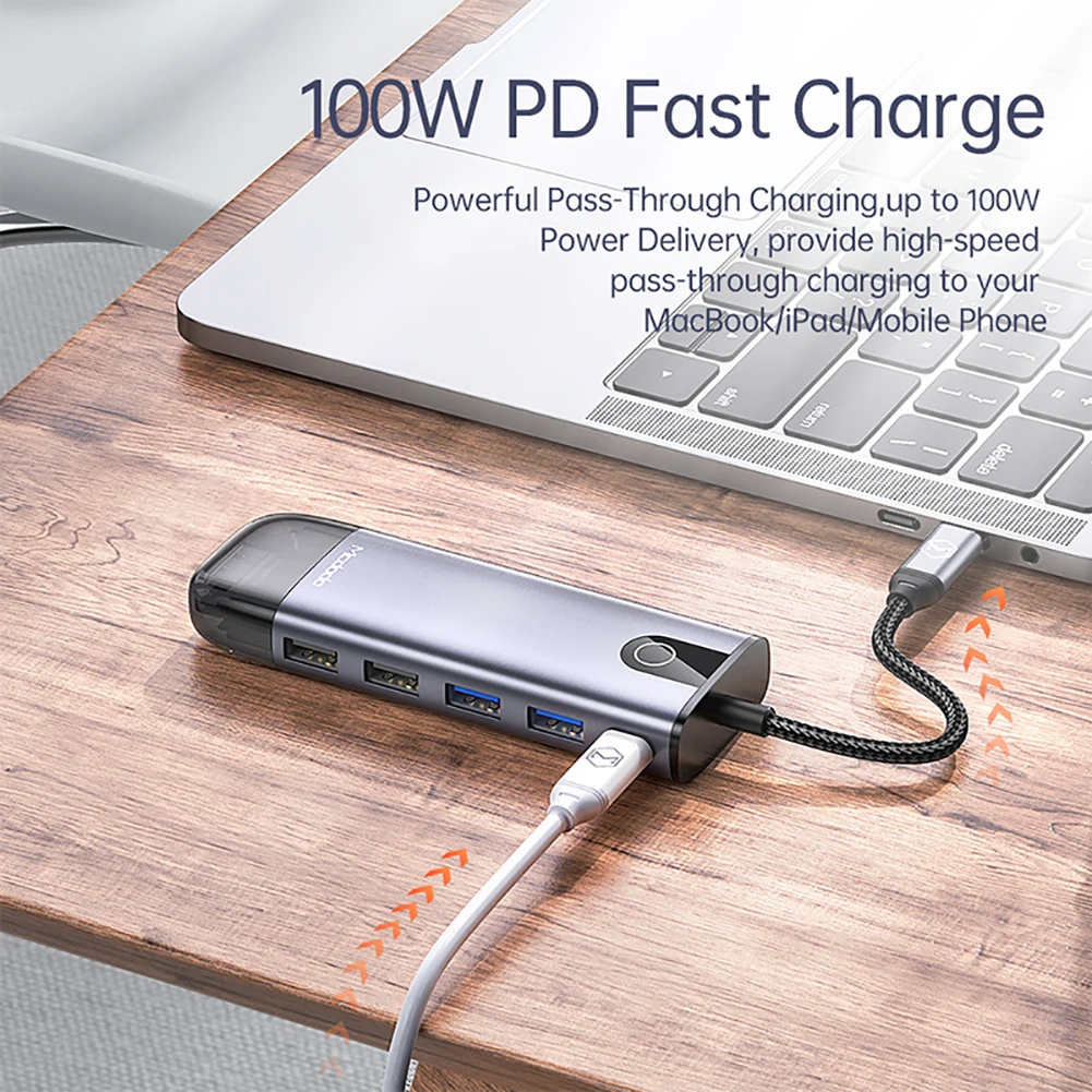 

USB C Hub usb-c 3.0 Splitter with HDMI-compatible 1000M RJ45 10 in 1 usb dock TF SD Reader slot for MacBook Pro/Air Type-c 2021