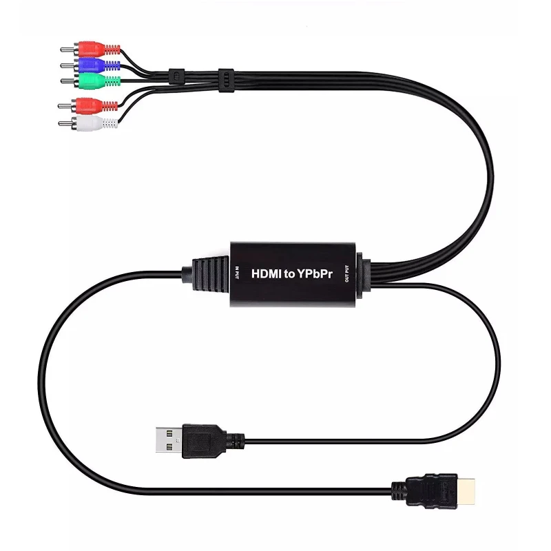 HDMI конвертер YPBPR адаптер 5RCA RGB Поддержка 1080P Цвет разница к конвертеру HDMI RGB к HDMI 2 м Кабель-адаптер от AliExpress WW