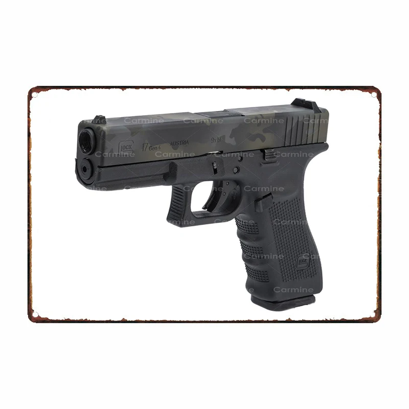 

GLOCK 17 Gen.4 Gas Blowback Airsoft Pistol Elite Force Fully Licensed w/ Black Sheep Arms Custom Cerakote Metal Plate Tin Plaque