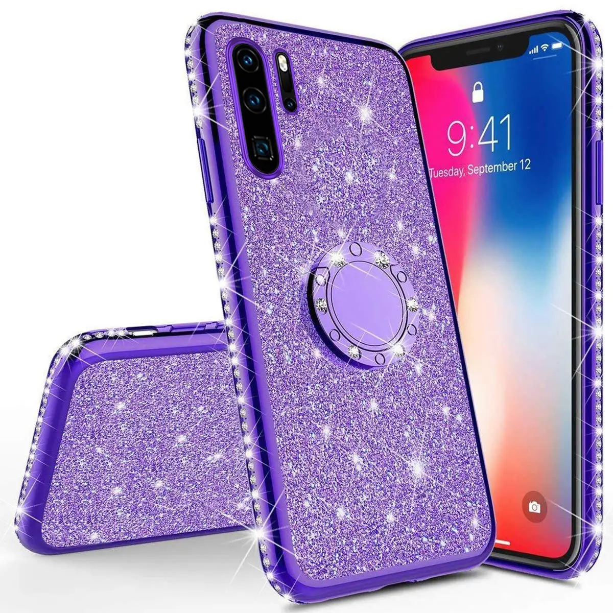 Чехол из мягкого ТПУ со стразами для HUAWEI P Smart 2019 Z P10 P20 P30 Lite Mate 20 10 HONOR 7X 8X блестящий