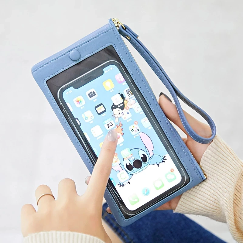 

ANNSLEO 2021 Women Wallet Touch Screen Cell Phone Purse Smartphone PU Leather Portable Wrist Clutch Bag Ladies Mini Pouch Purse