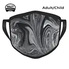 Черно-белые летние дышащие хлопковые маски для лица с черно-белым абстрактным рисунком