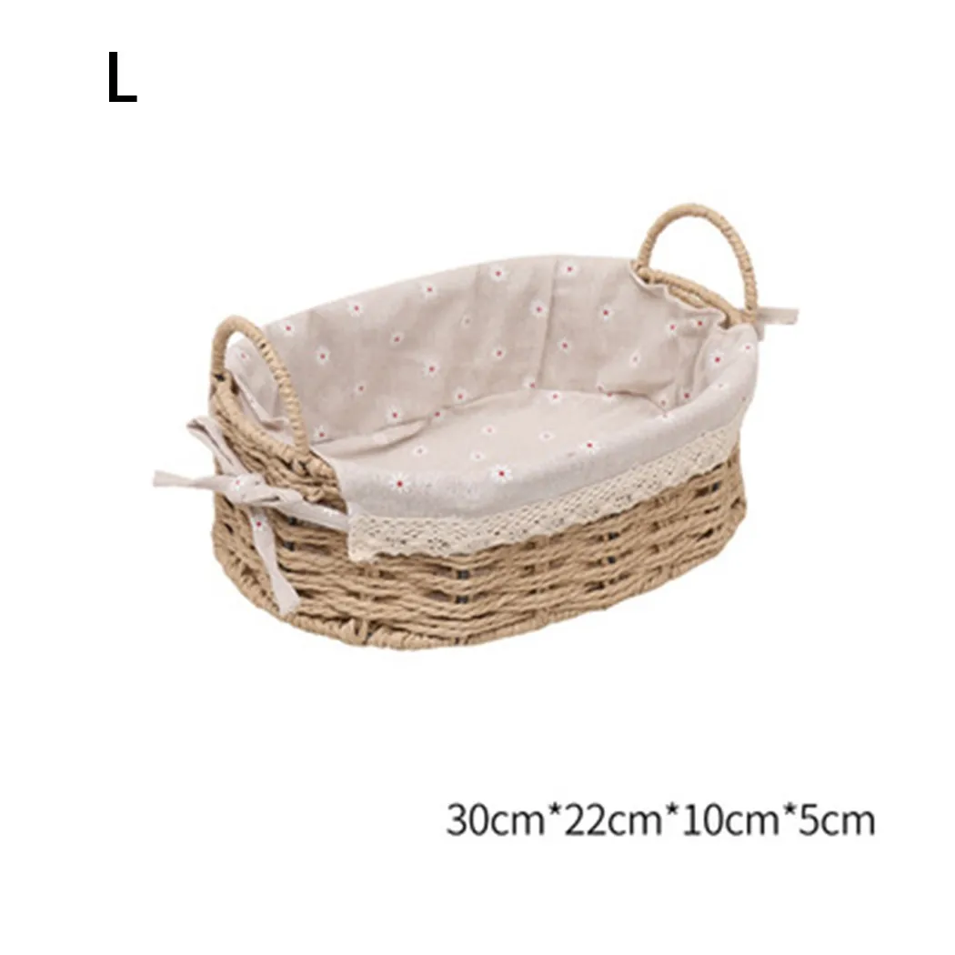 

Storage Basket Desktop Snack Storage Basket Storage Basket Straw Basket Sundries Snack Storage Woven Basket Storage Box