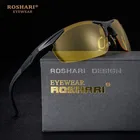 Мужские очки ночного видения RoShari, поляризационные солнцезащитные очки с желтыми линзами, очки для вождения TR903
